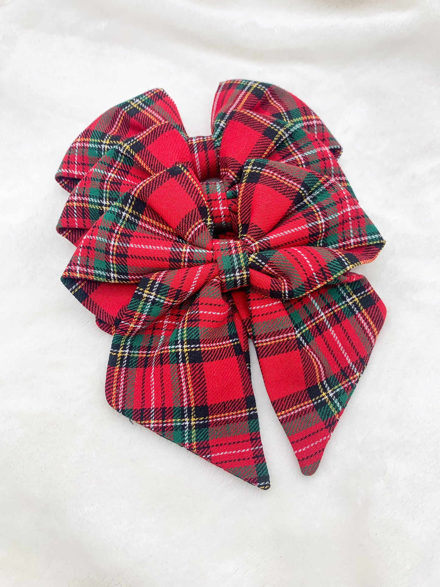 Red tartan Sailor bow