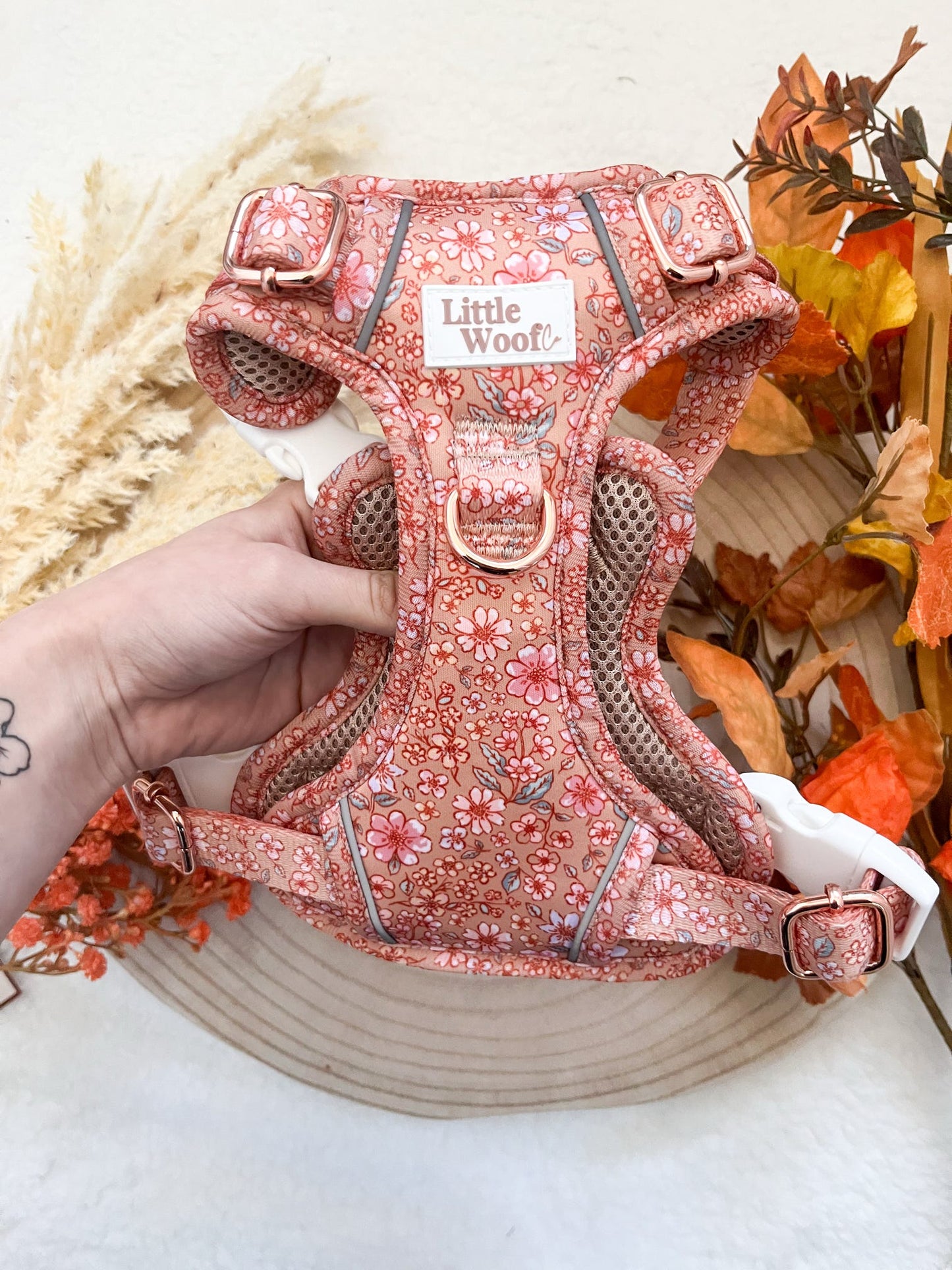 Rustic Rose - 3 click dog harness