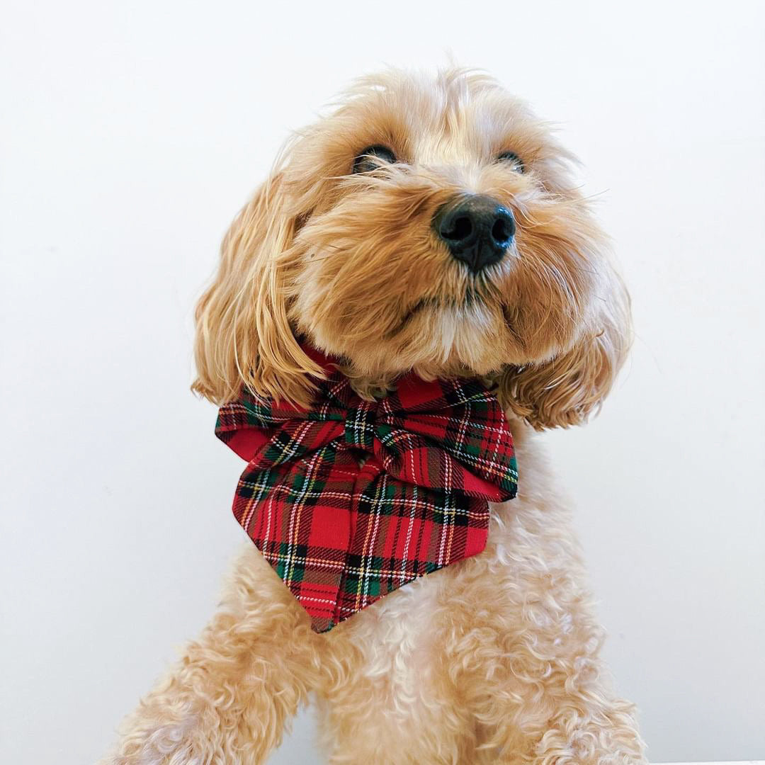 Red tartan Sailor bow