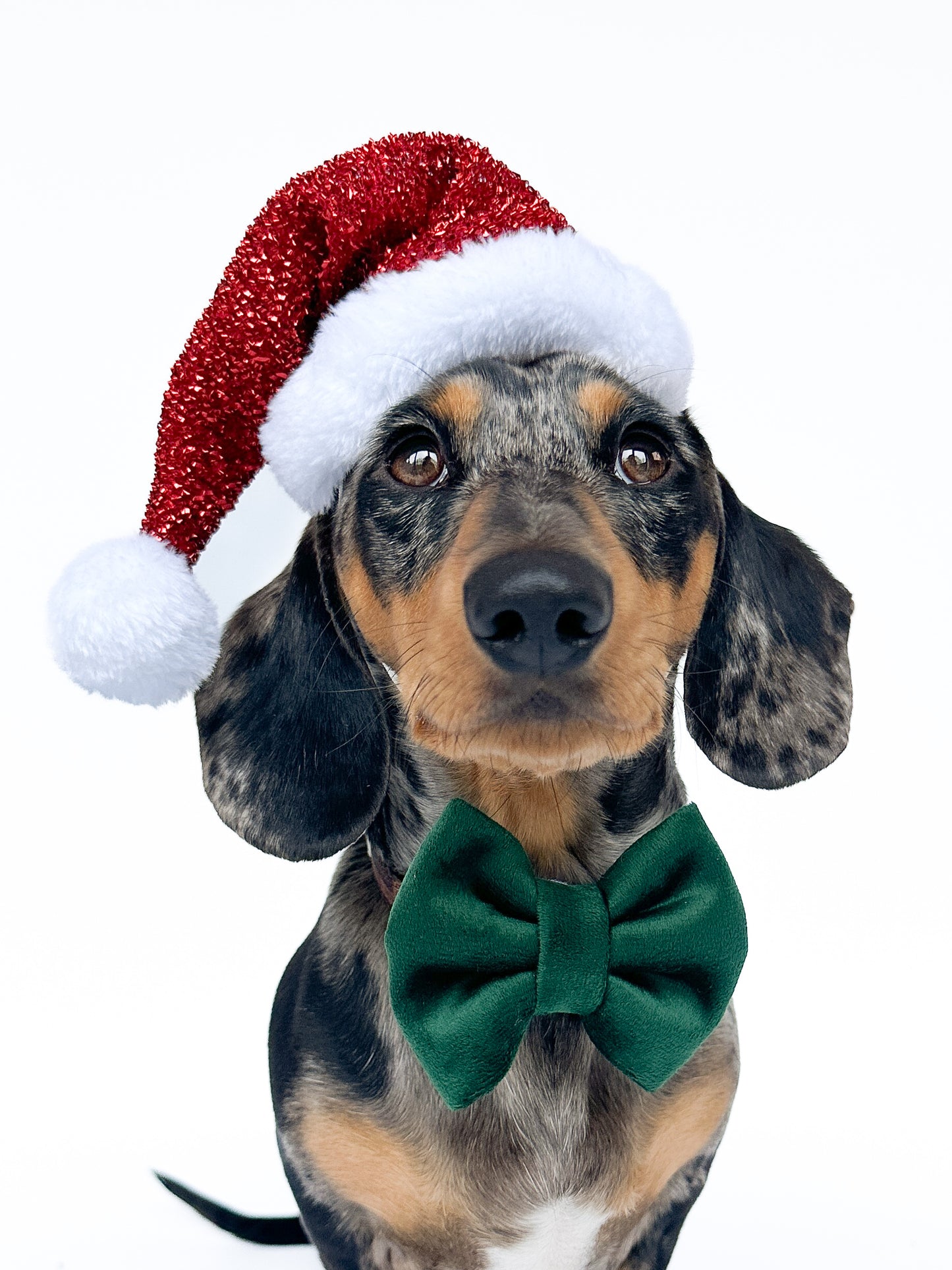 Mistletoe Green velvet bow tie