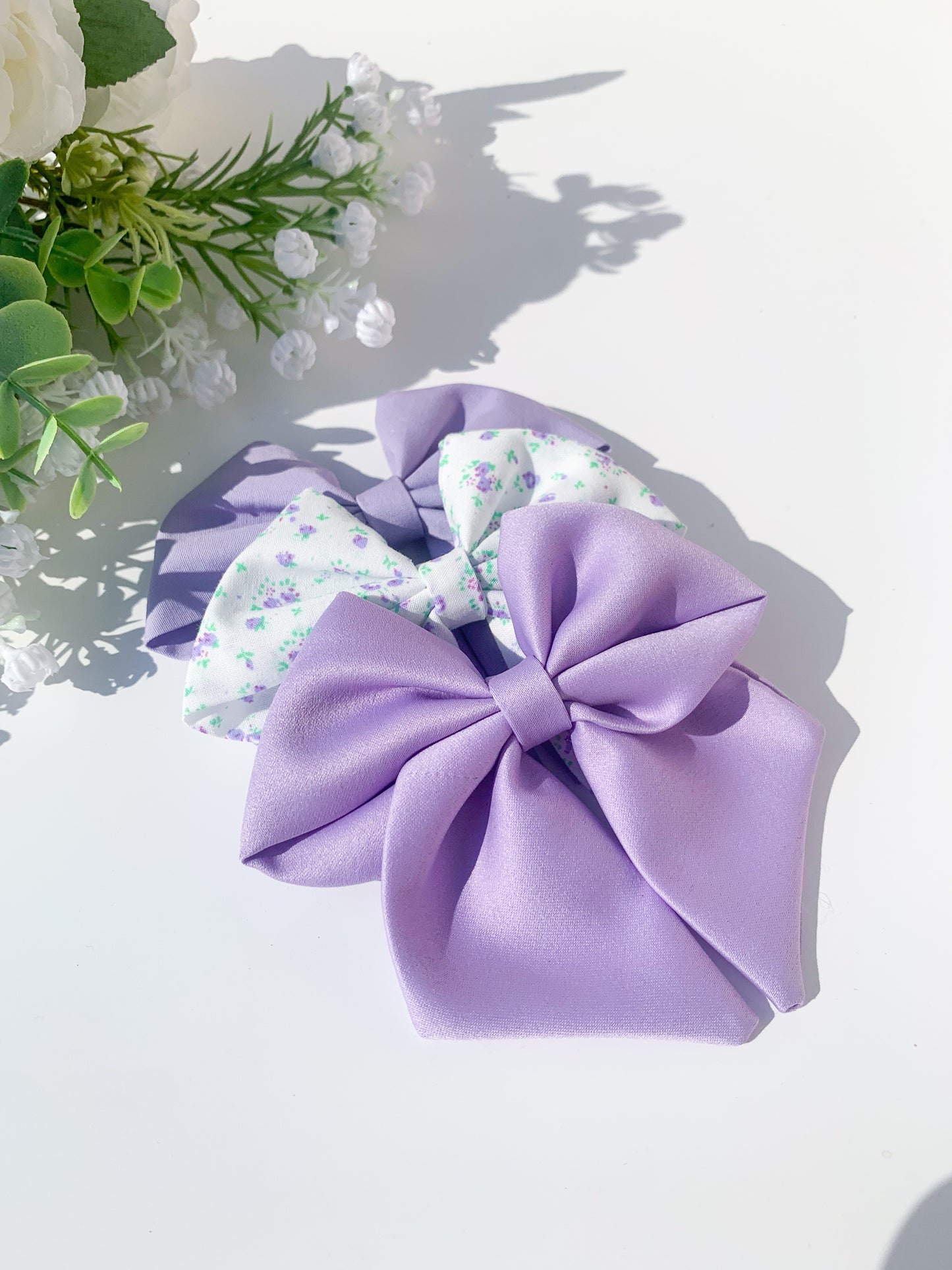 Lilac Satin Sailor Bow