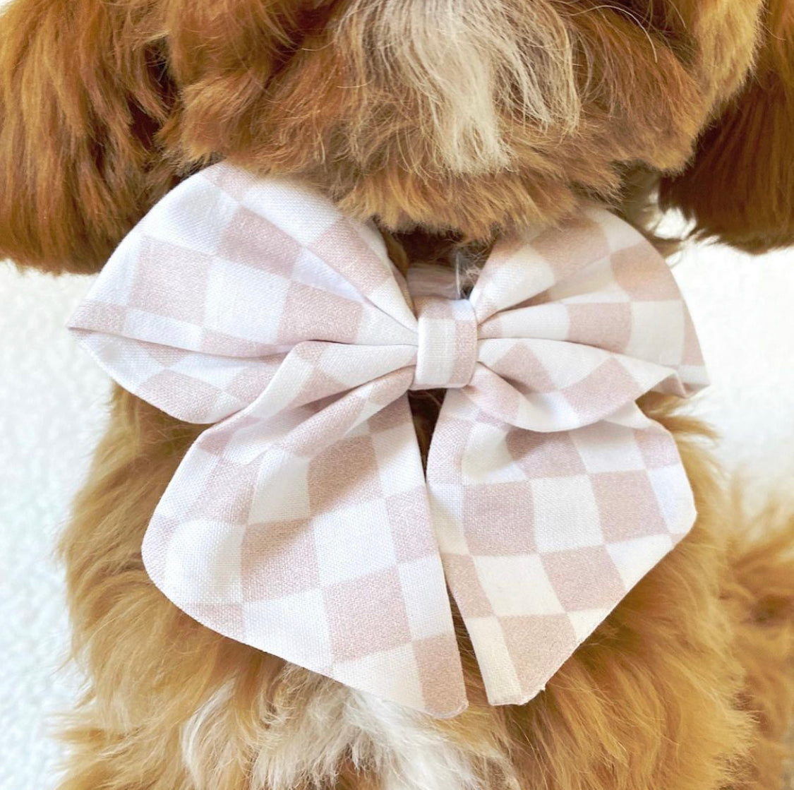 Pink Checkerboard Sailor Bow