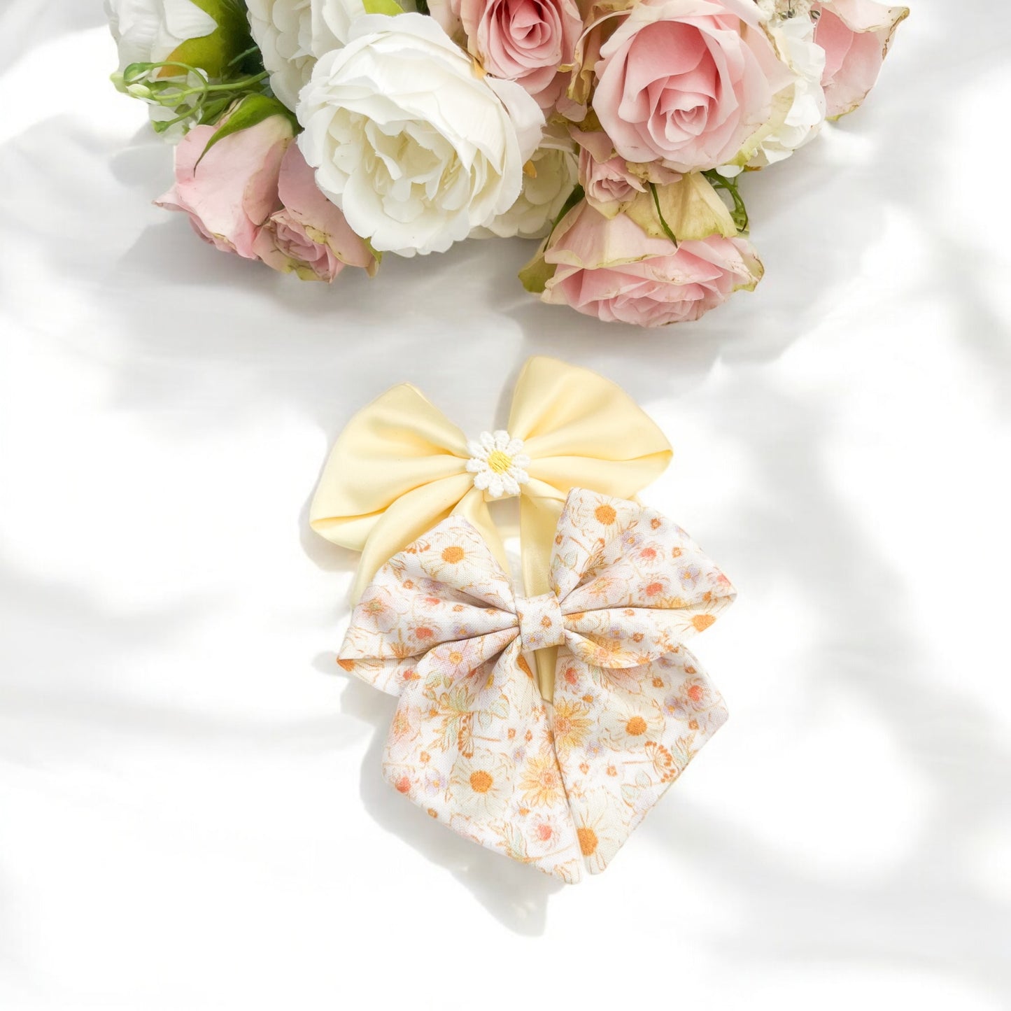 Spring floral sailor bow
