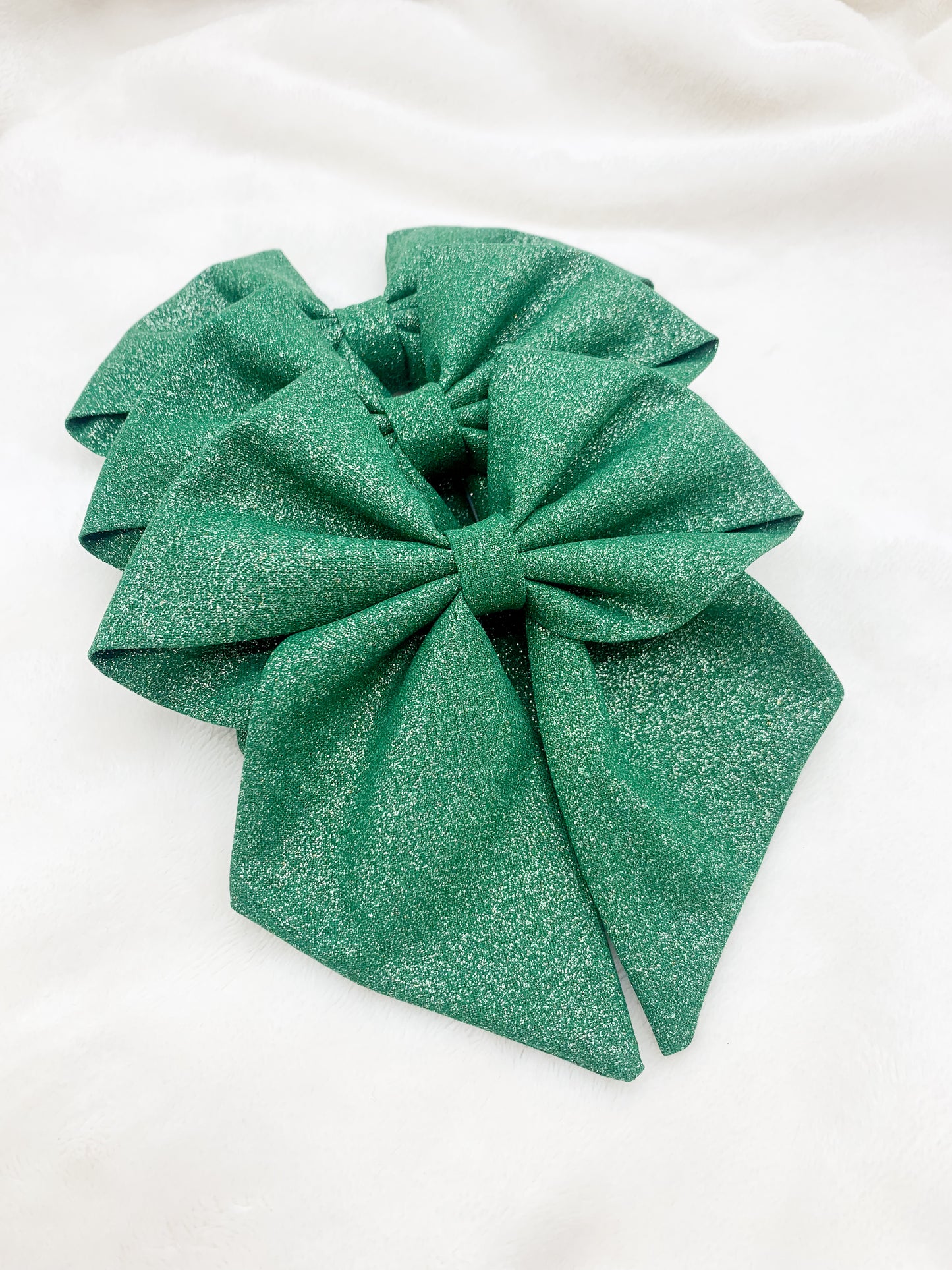 Green glitter sailor bow