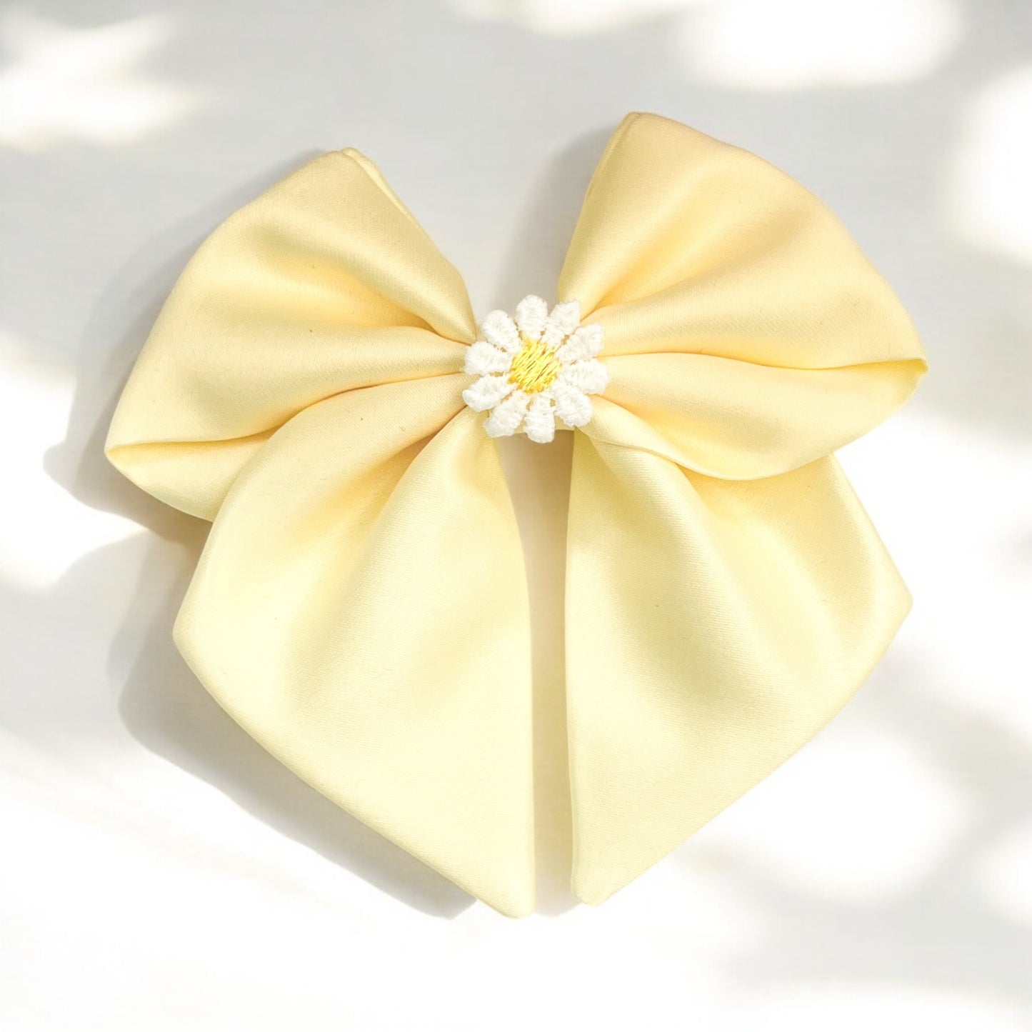 Baby yellow satin sailor bow