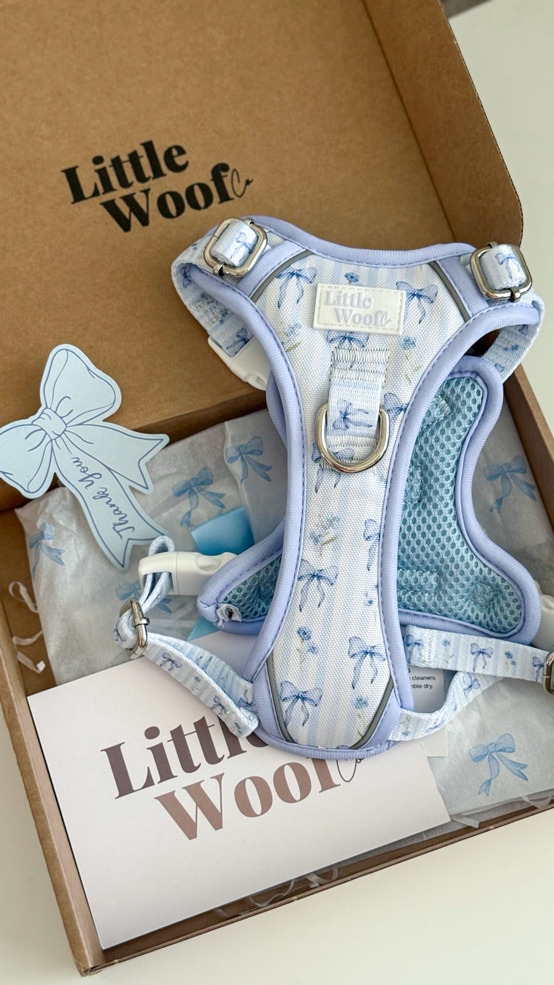 Bows & Bluebells - 3-click dog harness