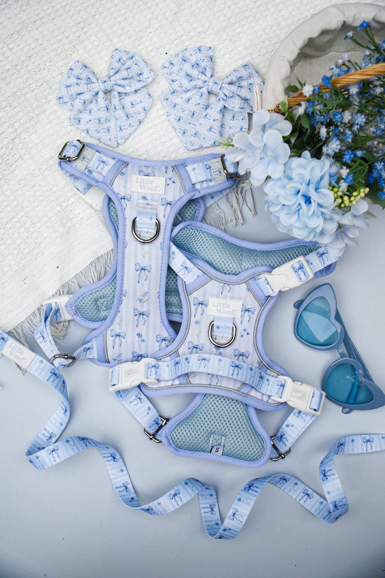 Bows & Bluebells - 3-click dog harness