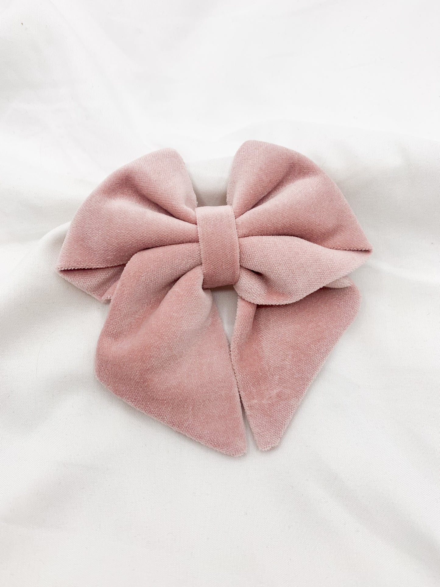 Pink velvet sailor bow