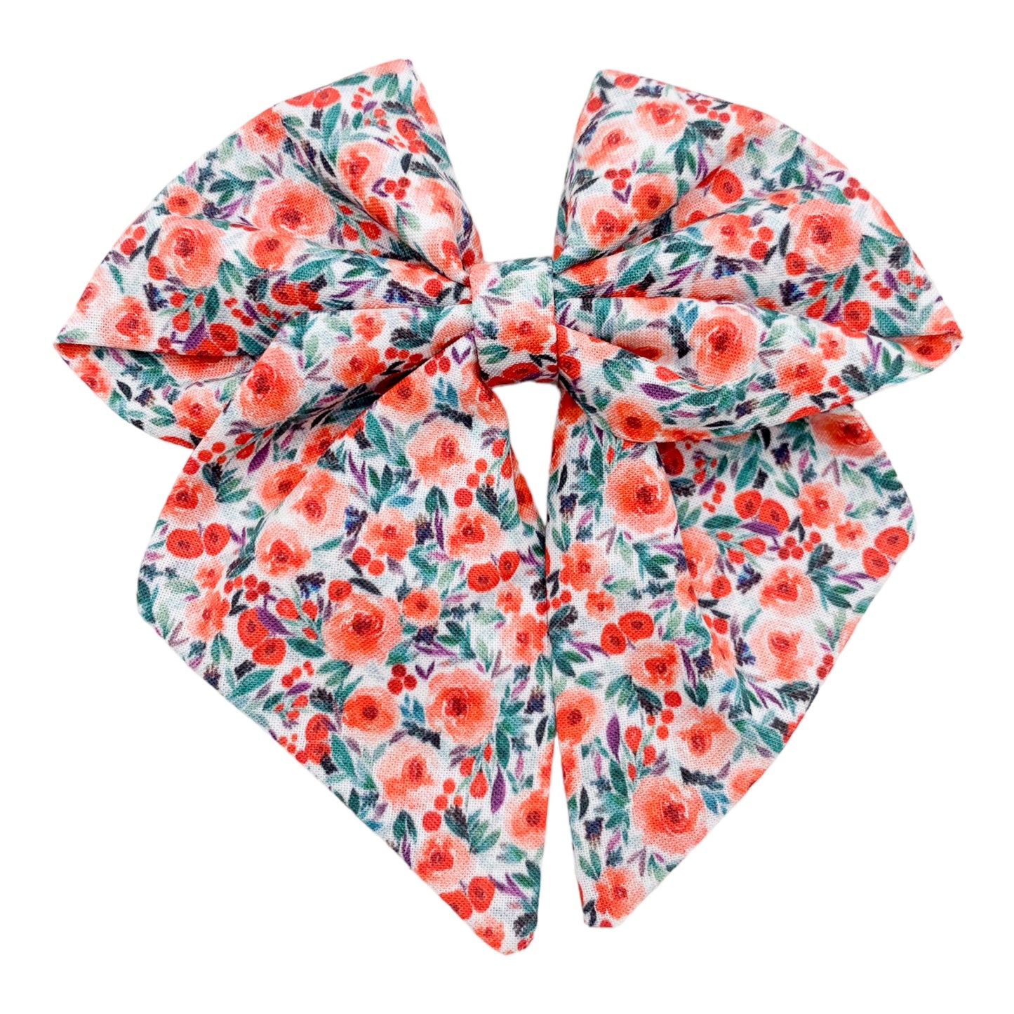 Winter berry floral sailor bow