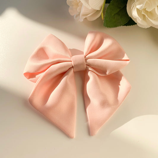 Pink satin sailor bow