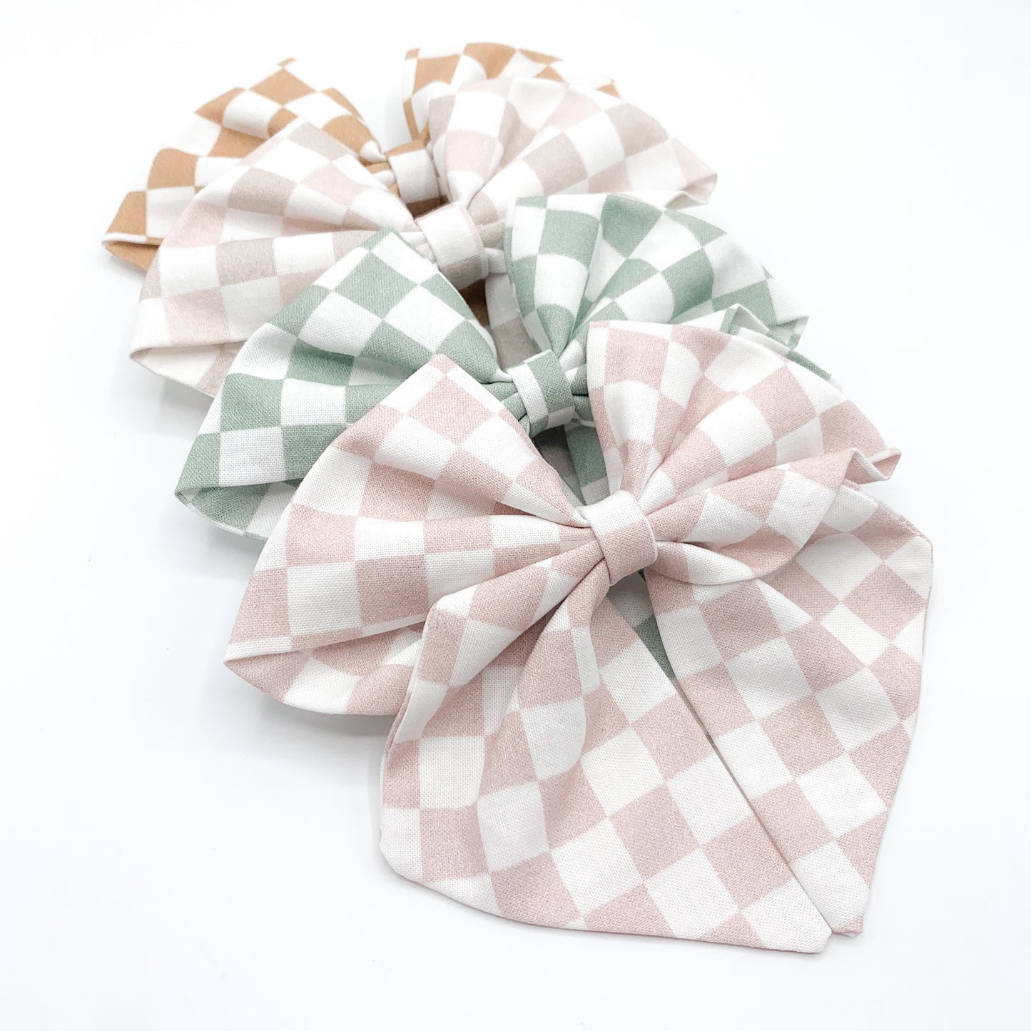Pink Checkerboard Sailor Bow
